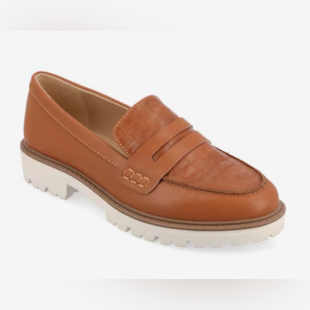 New Journee Collection Kenly Penny Loafers Slip On Shoes Brown Size 6.5